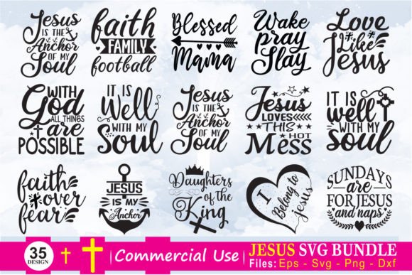 35 Jesus Quotes Bundle: Graphics for Faith Crafts