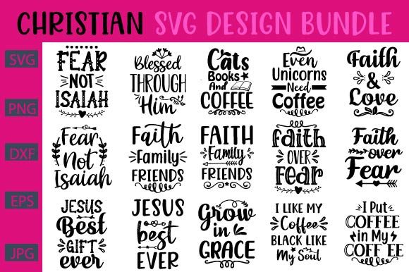 Christian Design Bundle: Graphics for Faith Crafts