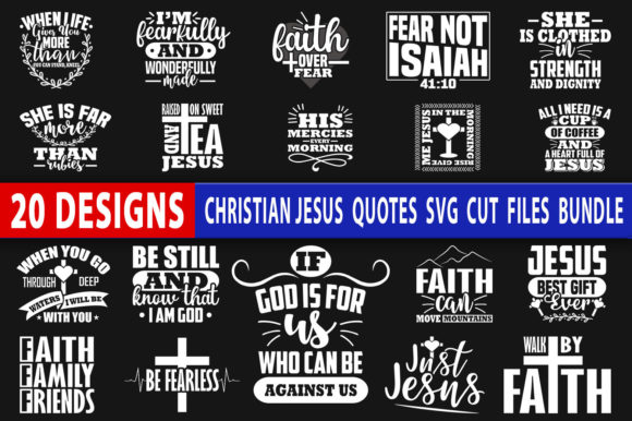 Christian Jesus Quotes Svg Design Bundle for Crafts Graphics