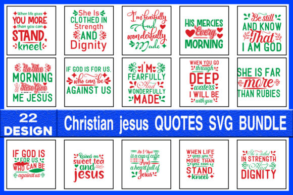 Christian Jesus Quotes SVG Designs Bundle for Crafts Graphics