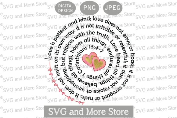 Love is Patient Graphics for Faith-Based Crafts Branding